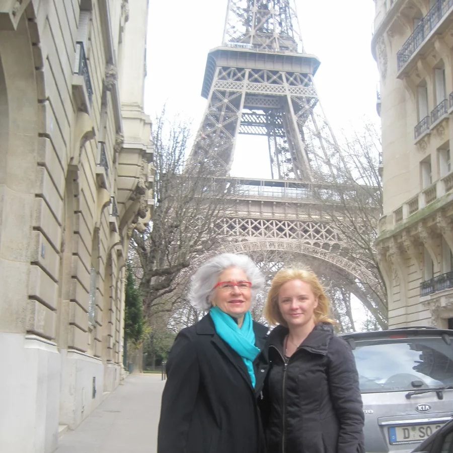 Monika visiting Paris during her fashion career