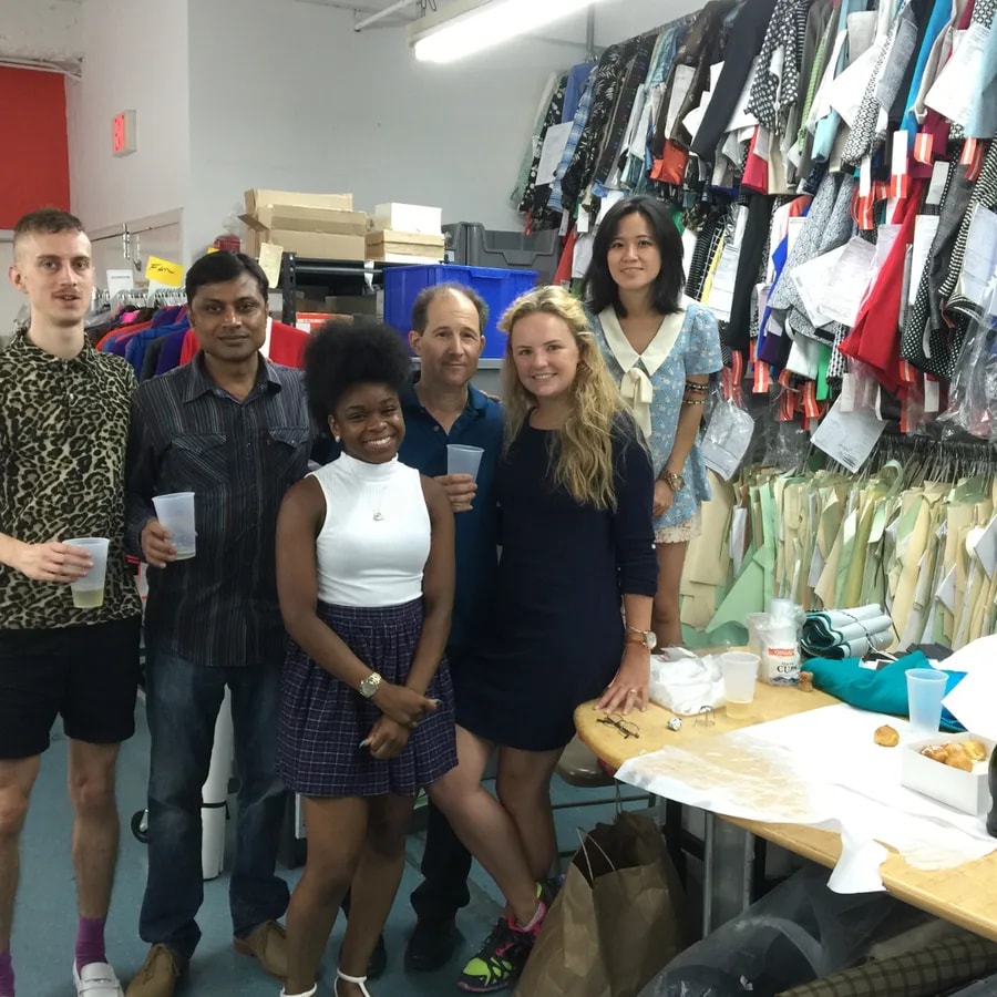 Monika with members of her garment production team